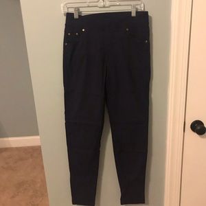 Navy jeggings.  Kathy Pants